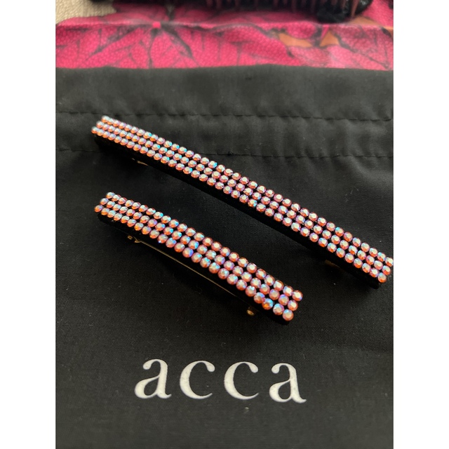 acca(アッカ)のみゆん様おまとめ　　acca 25周年　リボンバレッタ　ピンク レディースのヘアアクセサリー(バレッタ/ヘアクリップ)の商品写真