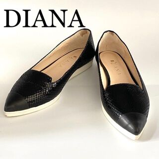 ダイアナ(DIANA)の【美品】DIANA パンプス ブラック レザー 23cm(スリッポン/モカシン)