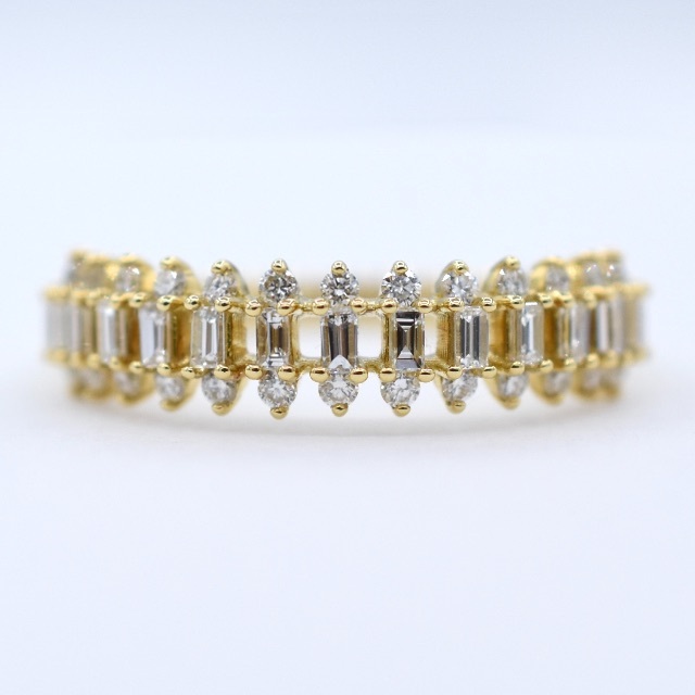 2種 ダイヤモンド 18金 イエローゴールド デザインリング 指輪  レディースのアクセサリー(リング(指輪))の商品写真