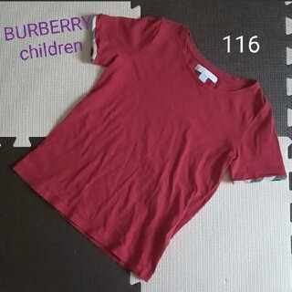 バーバリー(BURBERRY)のBURBERRY　バーバリーチルドレン　半袖Tシャツ　赤　116 120(Tシャツ/カットソー)