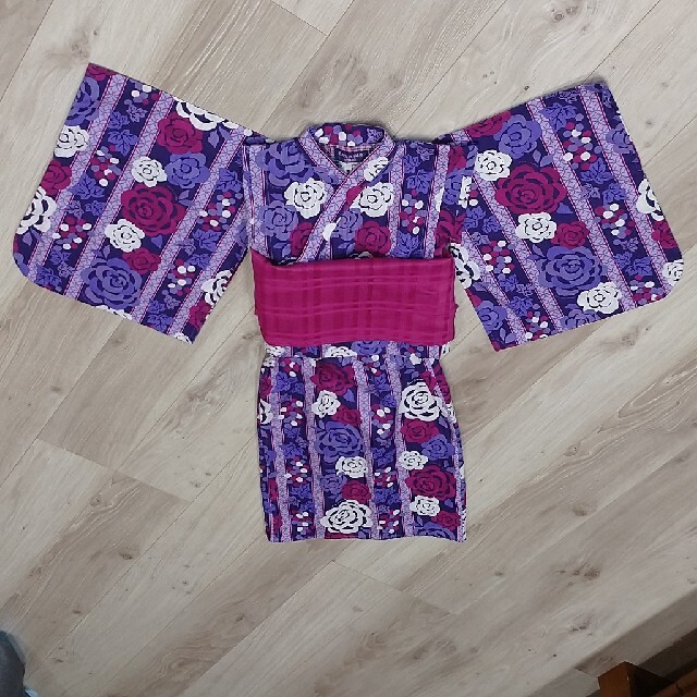 ANNA SUI mini(アナスイミニ)の美品 ANNA SUImini 浴衣(帯つき)120cm キッズ/ベビー/マタニティのキッズ服女の子用(90cm~)(ワンピース)の商品写真