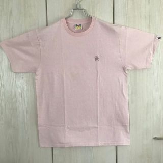 アベイシングエイプ(A BATHING APE)のBAPE Tシャツ XL ピンク シャーク刺繍 ONE POINT 訳あり(Tシャツ/カットソー(半袖/袖なし))