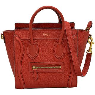 セリーヌ CELINE ハンドバッグ ラゲージ ミニショッパー レザー グレージュ ゴールド レディース 送料無料 e55172g