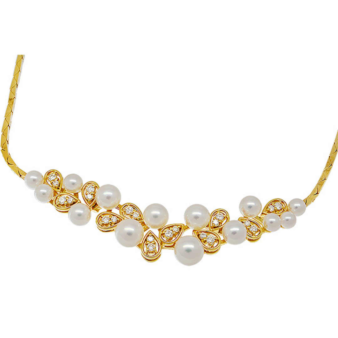 ミキモト アコヤ真珠4.0~6.5mm ダイヤ0.51ct ネックレスK18YG