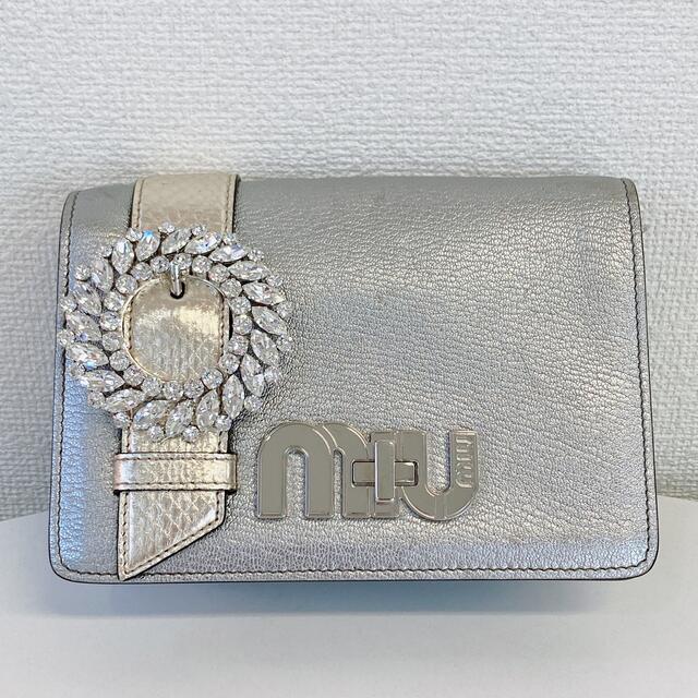 ★保存袋＆カード付き miumiu ビジュー チェーン ショルダーバッグ 1