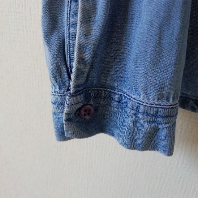 Bonpoint(ボンポワン)のBONTON 　刺繍　フリル　デニムシャツ　10A キッズ/ベビー/マタニティのキッズ服女の子用(90cm~)(ブラウス)の商品写真