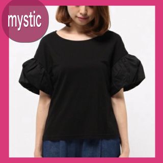 ミスティック(mystic)の新品♡mystic♡バルーンスリーブトップス♡黒　　　4,200円＋税(Tシャツ(半袖/袖なし))