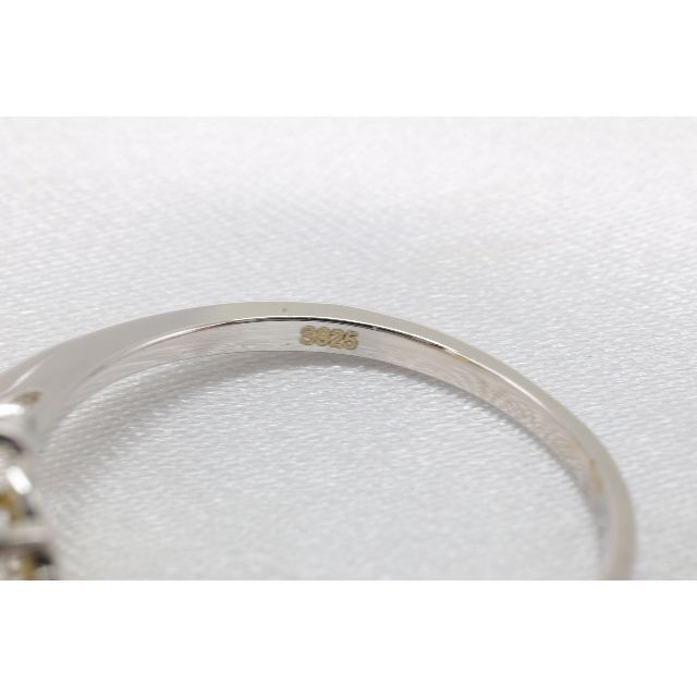 【E493】SILVER925 シトリン 1粒 リング 指輪 12号 レディースのアクセサリー(リング(指輪))の商品写真