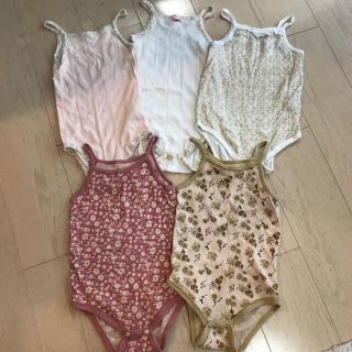 花柄ロンパース肌着ꕤ 女の子　5枚セット(下着)