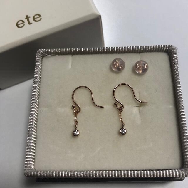 ete(エテ)のete K18PG ダイヤモンド ピアス スイング レディースのアクセサリー(ピアス)の商品写真