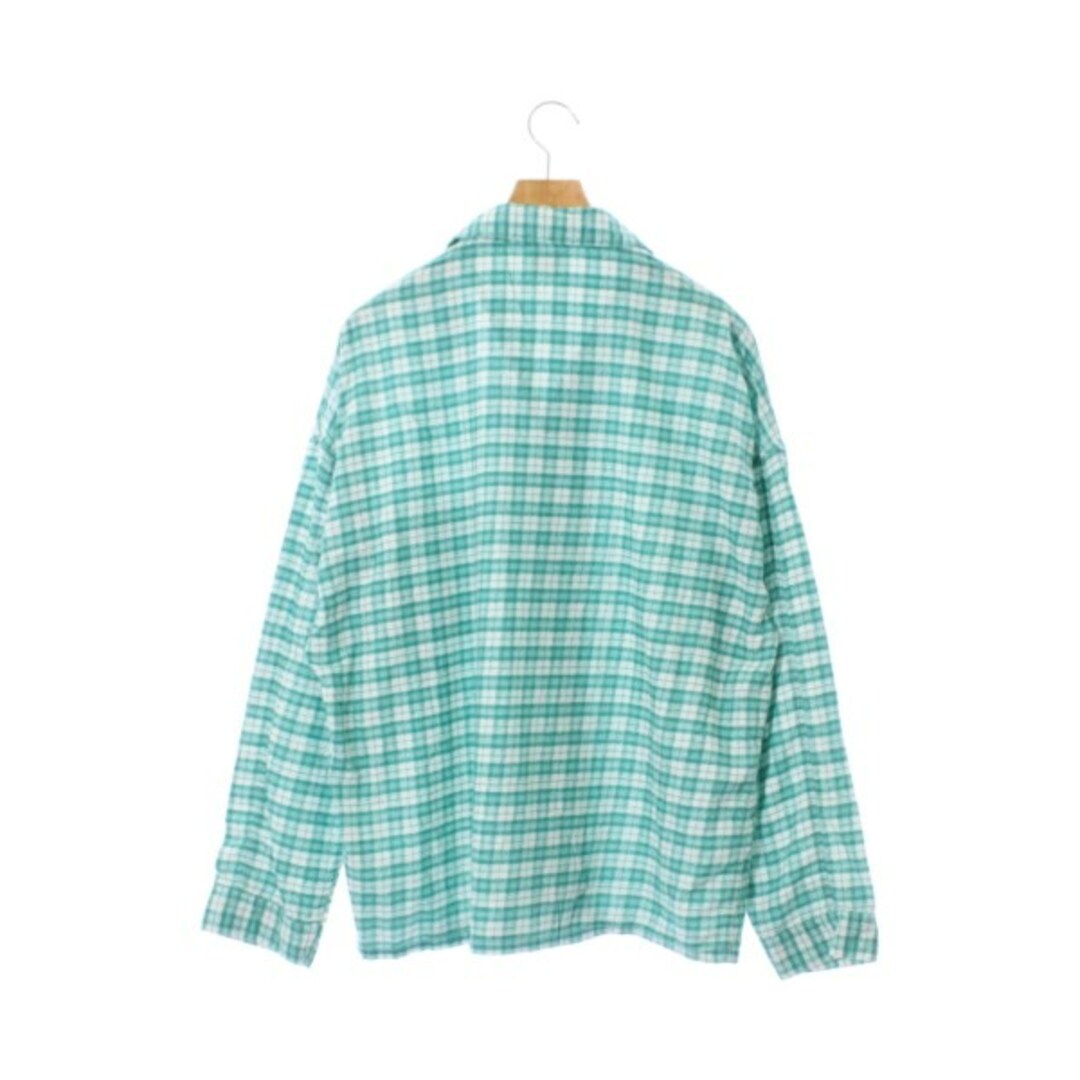 SAINT MICHAEL カジュアルシャツ L 白x緑x水色等(チェック)