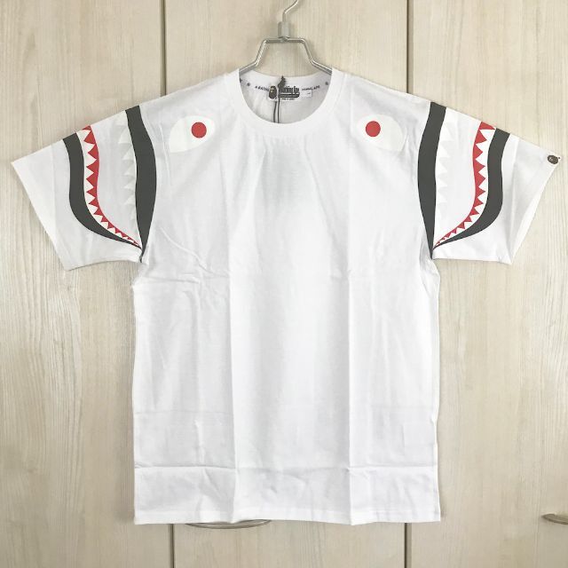 A BATHING APE - BAPE Tシャツ ホワイト メンズ Lサイズ 半袖シャーク SHARK