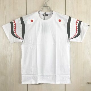 アベイシングエイプ(A BATHING APE)のBAPE Tシャツ ホワイト メンズ Lサイズ 半袖シャーク SHARK(Tシャツ/カットソー(半袖/袖なし))