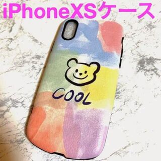 ★タイムセール★新品【iPhoneXSケース】くま　カラフル(iPhoneケース)