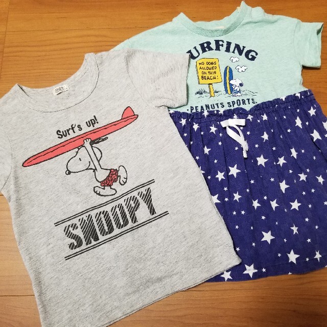 SNOOPY(スヌーピー)の【accha様専用】スヌーピー リンクコーデセット キッズ/ベビー/マタニティのキッズ服男の子用(90cm~)(Tシャツ/カットソー)の商品写真