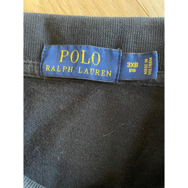 POLO RALPH LAUREN(ポロラルフローレン)の古着　90s ビックサイズ  3XB　ポロラルフローレン　半袖　ポロシャツ　黒　 メンズのトップス(ポロシャツ)の商品写真