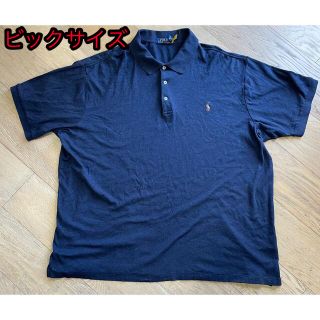 ポロラルフローレン(POLO RALPH LAUREN)の古着　ビックサイズ　3XLT 3TGL ポロラルフローレン　半袖　ポロシャツ　紺(ポロシャツ)