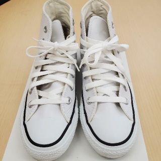 CONVERSE - コンバース ホワイト レザー ハイカット スニーカー 3 1/2 ...