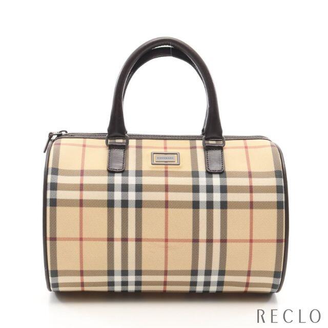 【正規販売店】 ハンドバッグ ノバチェック - BURBERRY ミニボストンバッグ ベージュ レザー PVC ハンドバッグ - www.grublab.io