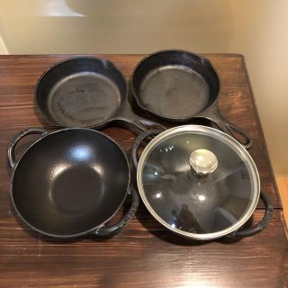 ストウブ(STAUB)のSTAUB ベビーウォック 16 黒　2セット　Lodge スキレット 5インチ(鍋/フライパン)