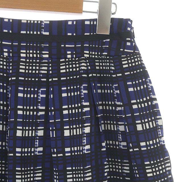 NATURAL BEAUTY BASIC(ナチュラルビューティーベーシック)のナチュラルビューティーベーシック チェックフレアスカート ミニ タック M 青 レディースのスカート(ミニスカート)の商品写真