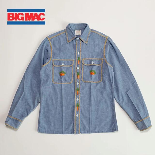 ☆良品 ビッグマック BIGMAC 60s 刺繍 シャンブレー ワーク シャツ