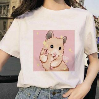 Tシャツ　ハムスター　ピース　半袖(Tシャツ/カットソー(半袖/袖なし))