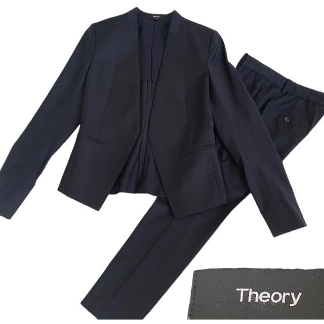 Theory セットアップ スーツ ノーカラージャケット 背抜き 美