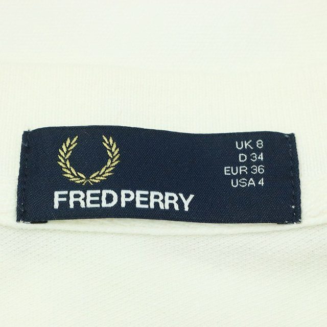 FRED PERRY(フレッドペリー)のフレッドペリー ポロシャツ ニット ノースリーブ 刺繍 4 M 白 ホワイト レディースのトップス(ポロシャツ)の商品写真