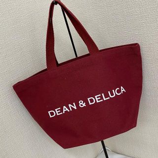 ディーンアンドデルーカ(DEAN & DELUCA)のディーンアンドデルーカ トートバッグ レッド　シルバーラメ　ロゴ(トートバッグ)