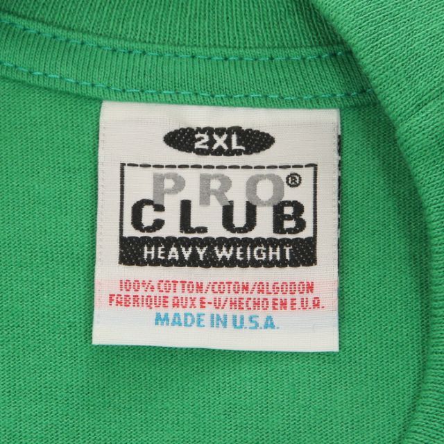 【新品】PRO CLUB 半袖 Tシャツ 2XL 緑 プロクラブ ヘビーウェイト メンズのトップス(Tシャツ/カットソー(半袖/袖なし))の商品写真