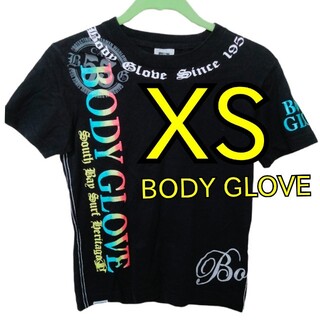 ボディーグローヴ(Body Glove)のBODY GLOVE レインボー カラフル ラメ プリント 半袖 黒 トップス(Tシャツ/カットソー(半袖/袖なし))