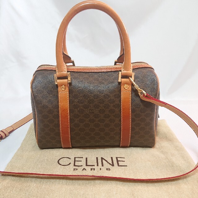 極美品 CELINE マカダム柄 ミニハンドバッグ