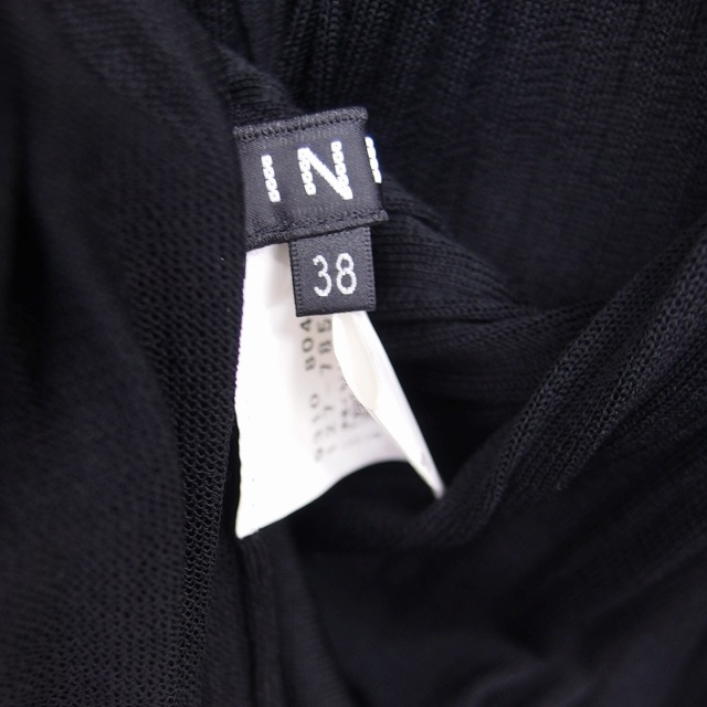 INDIVI(インディヴィ)のインディヴィ プリーツ ラップ 巻き スカート ひざ丈 薄手 38 黒 レディースのスカート(ひざ丈スカート)の商品写真