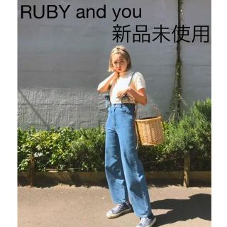 ルビー アンド ユー(RUBY AND YOU)のRubyandyou ルビーアンドユー サスペンダーハイウエストワイドパンツ(サロペット/オーバーオール)