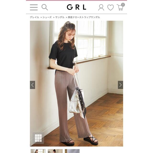 GRL(グレイル)の厚底ナローストラップサンダル レディースの靴/シューズ(サンダル)の商品写真