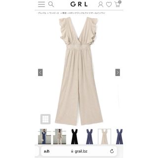 GRL - Vネックラッフルワイドオールインワンの通販 by SHIHO's shop