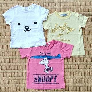 スヌーピー(SNOOPY)の西松屋 80cmTシャツ3枚 くま・スヌーピー・サメ(Ｔシャツ)