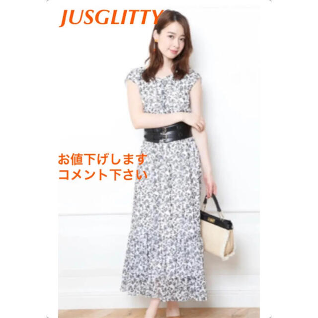 JUSGLITTY - 美品【JUSGLITTY】小花ティアードワンピースの通販 by ...