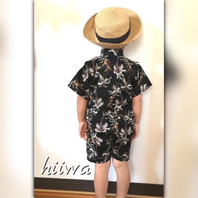 ヤシの木の甚平さん130cm キッズ/ベビー/マタニティのキッズ服男の子用(90cm~)(甚平/浴衣)の商品写真