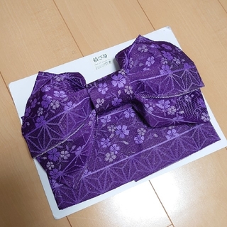 ◆未使用♡浴衣に♡紫♡桜柄結び帯◆(浴衣帯)