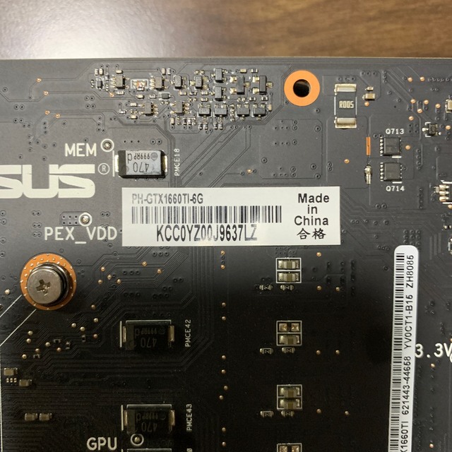 ASUS製 GeForce GTX 1660ti 本体のみ