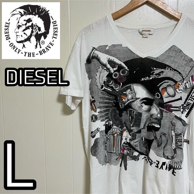 DIESEL(ディーゼル)のT012 DIESEL ディーゼル　ビックプリント　VネックTシャツ メンズのトップス(Tシャツ/カットソー(半袖/袖なし))の商品写真