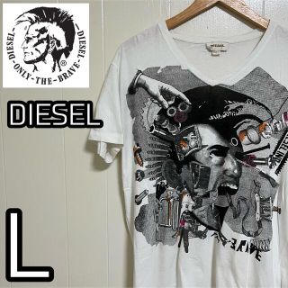 ディーゼル(DIESEL)のT012 DIESEL ディーゼル　ビックプリント　VネックTシャツ(Tシャツ/カットソー(半袖/袖なし))