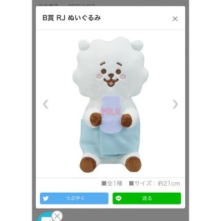 ビーティーイシビル(BT21)のBT21 Happy Bath Time  B賞 RJ ぬいぐるみ(キャラクターグッズ)