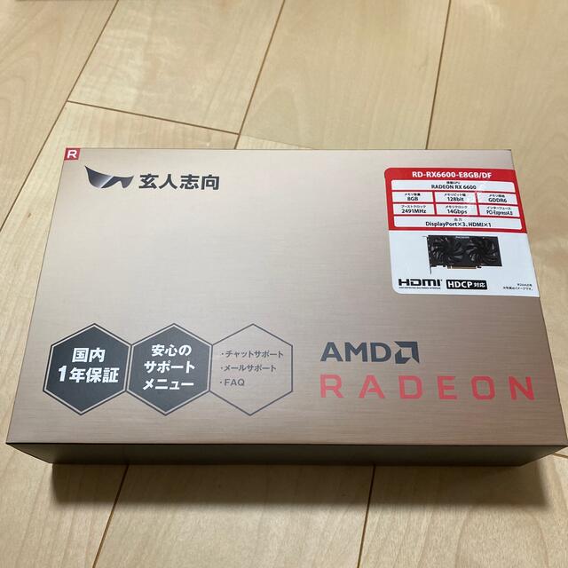 玄人志向　RADEON RX6600 GPU グラフィックボード