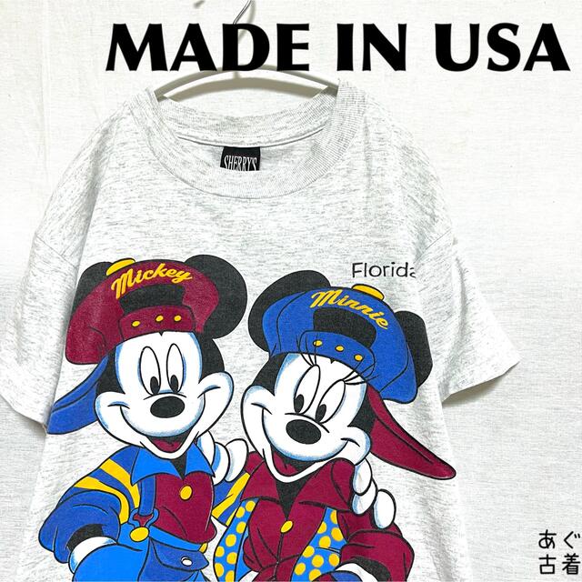 Disney(ディズニー)の希少 USA製★ヴィンテージ ミッキー&ミニー Tシャツ 両面プリント レディースのトップス(Tシャツ(半袖/袖なし))の商品写真