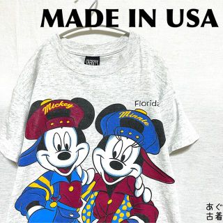 希少　 大判プリント　ヴィンテージ　ミッキー マウス　Tシャツ　USA