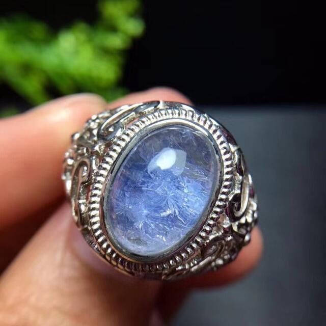 天然】ブルールチル デュモルチエライト リング 11.7*9.8mm-
