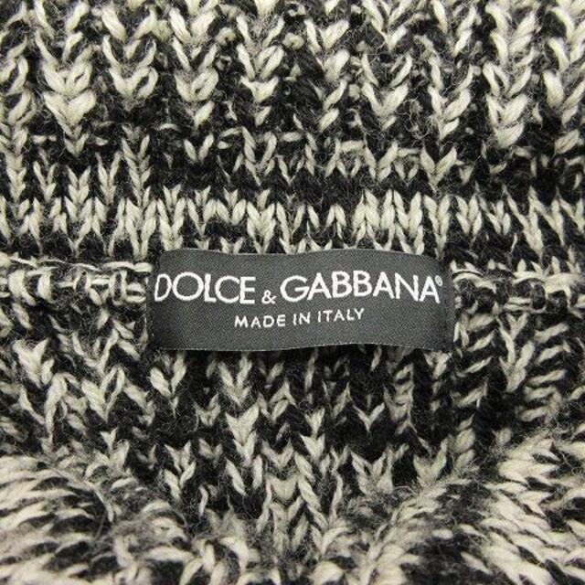DOLCE&GABBANA(ドルチェアンドガッバーナ)のドルガバ 厚手 ニットカーディガン 長袖 ミックス ウール 黒 白 46 メンズのトップス(カーディガン)の商品写真